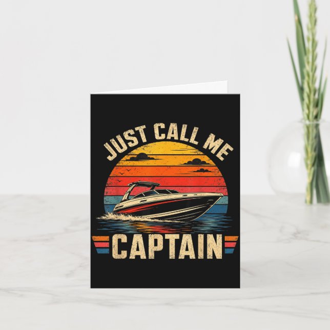 Ruf mich Kapitän Boot Regeln Pontonboot Kapitän Karte (Vorderseite)