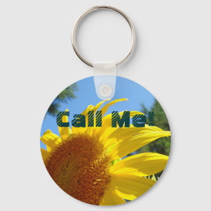 Ruf mich! Schlüsselanhänger Sonnenblumen Blauer Hi