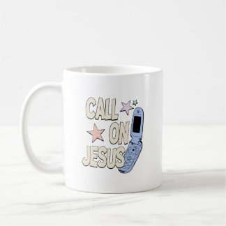 Rufe Jesus an – Retro-Glaubensdesign Kaffeetasse
