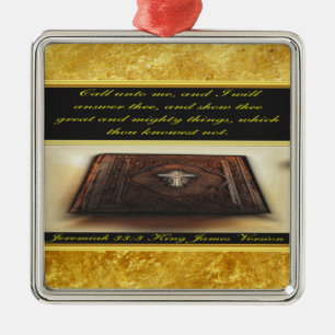 Rufe mich an, so will ich dir antworten Jeremia 33 Ornament Aus Metall