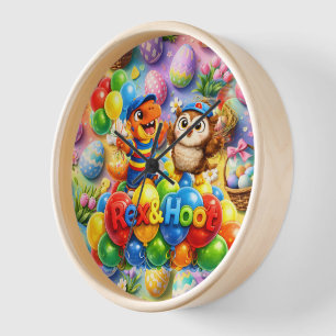 Rufe Osterabenteuer farbenfrohe Zeichentrick-Kinde Uhr