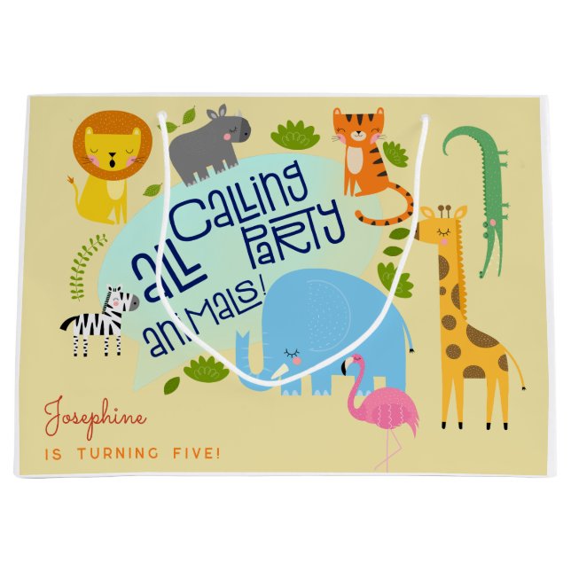 Rufen alle Party Kindergeburtstag Party Große Geschenktüte (Vorderseite)