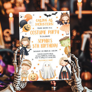Rufen Sie alle Monster Halloween Geburtstag Einladung