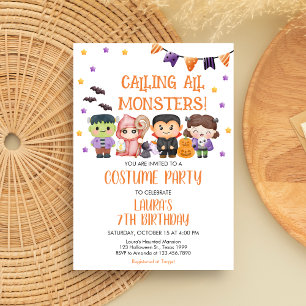 Rufen Sie alle Monster Halloween Party Einladung