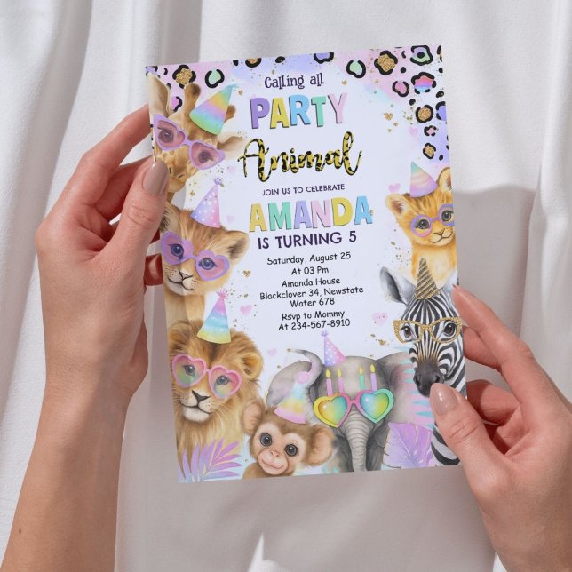 Rufen Sie alle Party Tiere - Jungle Safari Geburts Einladung ( Calling All Party Animals - Jungle Safari Birthday)