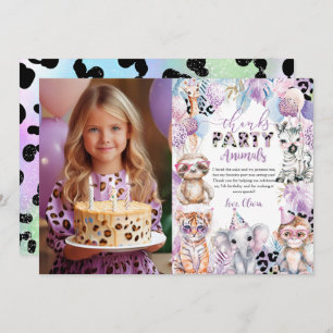 Rufen Sie alle Party Tiere Jungle Safari Geburtsta Dankeskarte