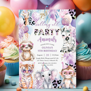 Rufen Sie alle Party Tiere Jungle Safari Geburtsta Einladung