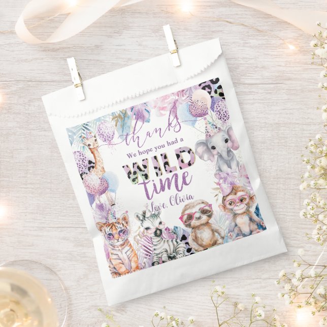 Rufen Sie alle Party Tiere Jungle Safari Geburtsta Geschenktütchen (Ausgeschnitten)