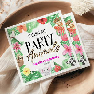 Rufen Sie alle Party tropische Geburtstagsparty Serviette