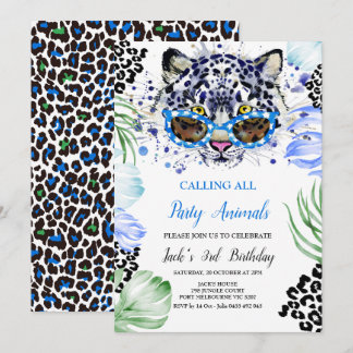 Rufen Sie alle Party zum Geburtstag von Tieren Einladung