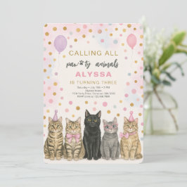 Rufen Sie alle paw ty Animals Kitten Geburtstagspa Einladung