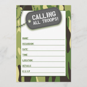 Rufen Sie alle Truppen in der leeren Einladung an