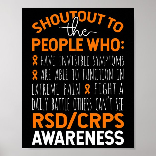 Rufen Sie an die Leute CRPS Bewusstsein Poster (Vorne)