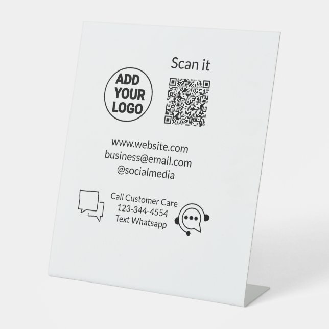 Rufen Sie den Text für die Kundenbetreuung auf, we Sockelschild (Vorderseite)