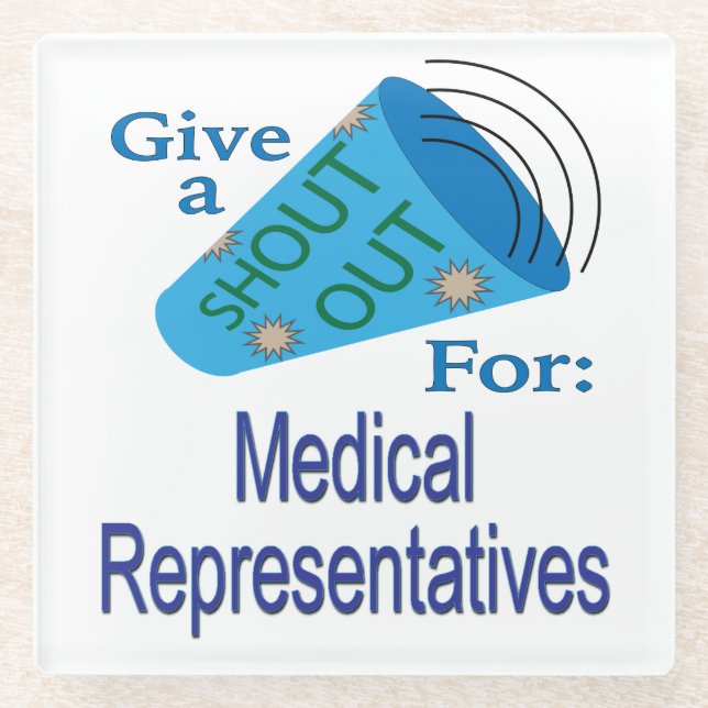 Rufen Sie die Ärztevertreter an Glasuntersetzer (Vorderseite)