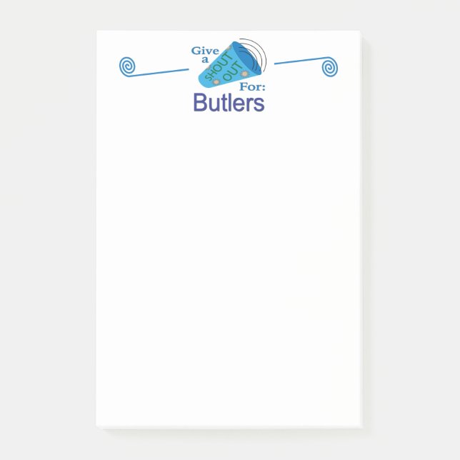 Rufen Sie für Butler aus Post-it Klebezettel (Vorderseite)