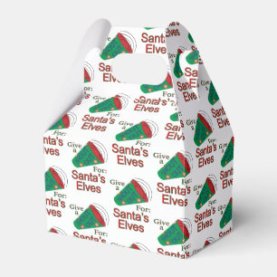 Rufen Sie für die Elfen des Weihnachtsmanns aus Geschenkschachtel
