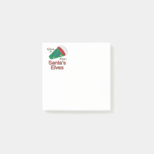Rufen Sie für die Elfen des Weihnachtsmanns aus Post-it Klebezettel