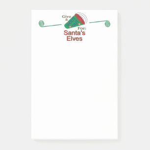 Rufen Sie für die Elfen des Weihnachtsmanns aus Post-it Klebezettel