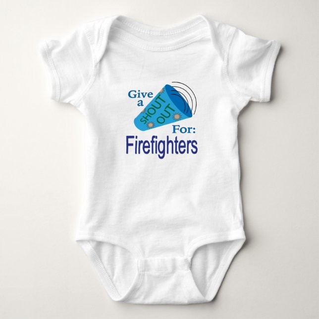 Rufen Sie für Feuerwehrleute aus Baby Strampler (Vorderseite)