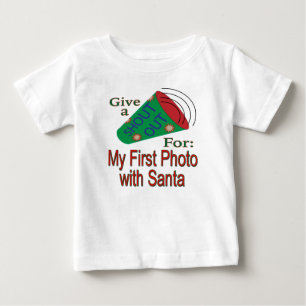 Rufen Sie für mein erstes Foto mit dem Weihnachtsm Baby T-shirt