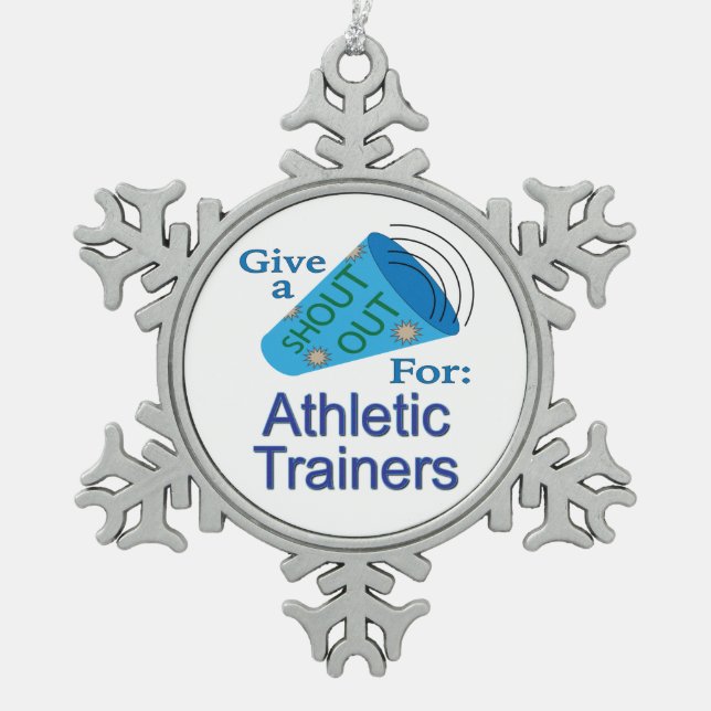 Rufen Sie für Sporttrainer aus Schneeflocken Zinn-Ornament (Vorderseite)