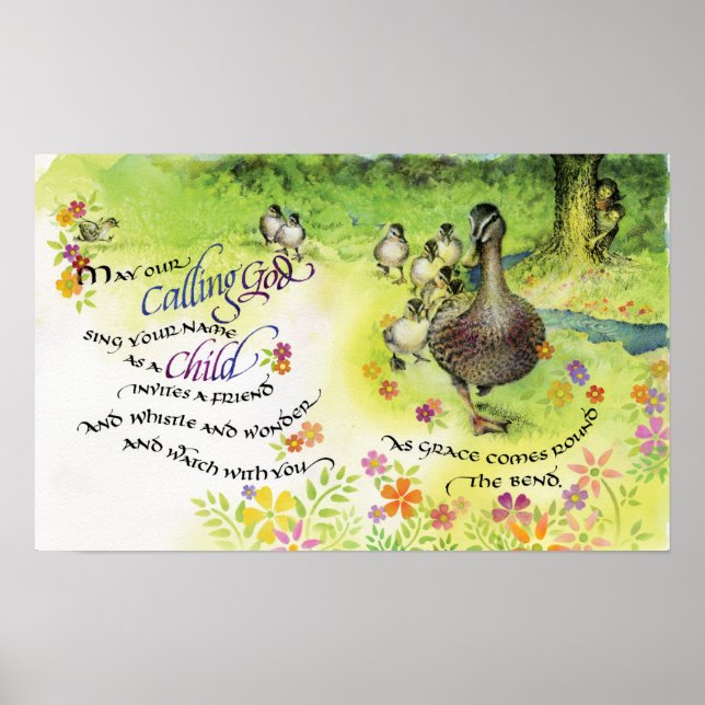 Rufen Sie Gott an, 20" x 12,5", drucken Poster (Vorne)