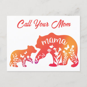 Rufen Sie Ihre Mama Mama Bear Postcard Postkarte