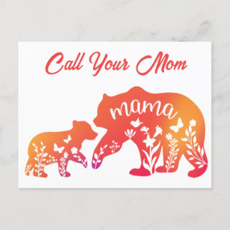 Rufen Sie Ihre Mama Mama Bear Postcard Postkarte