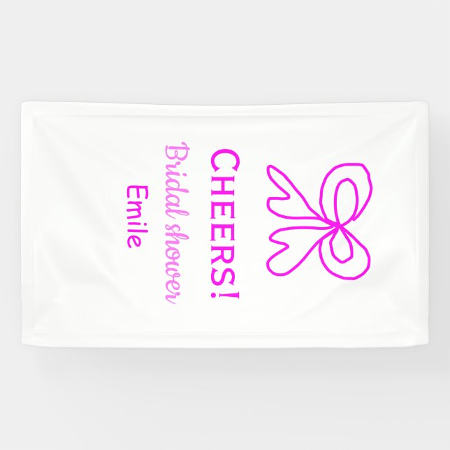 Rufen Sie lila rosa Bug Brautparty hinzufügen Name Banner (Horizontal)