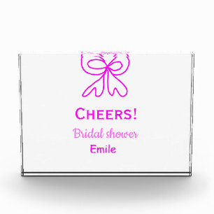 Rufen Sie lila rosa Bug Brautparty hinzufügen Name Fotoblock