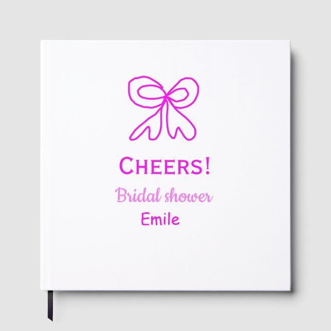 Rufen Sie lila rosa Bug Brautparty hinzufügen Name Gästebuch (Vorderseite)