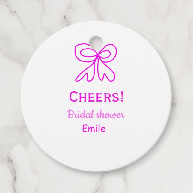 Rufen Sie lila rosa Bug Brautparty hinzufügen Name Geschenkanhänger (Vorderseite)