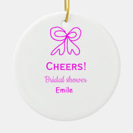 Rufen Sie lila rosa Bug Brautparty hinzufügen Name Keramik Ornament