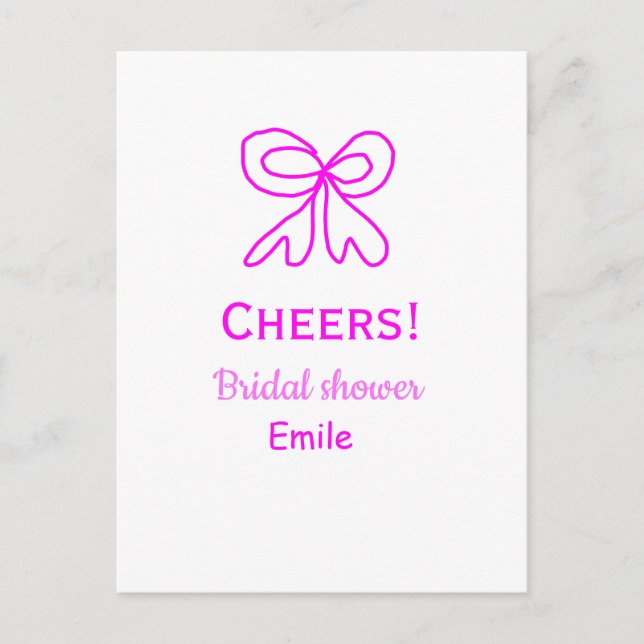 Rufen Sie lila rosa Bug Brautparty hinzufügen Name Postkarte (Vorderseite)