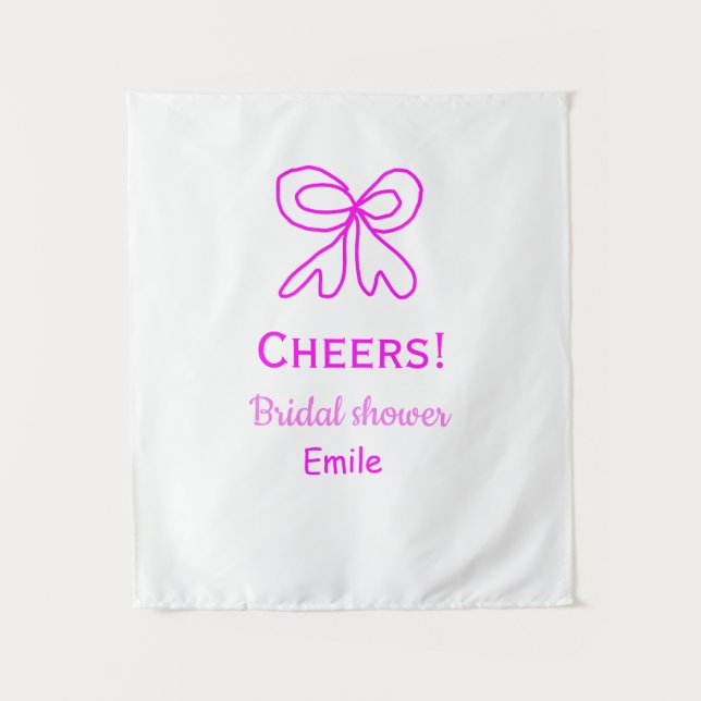 Rufen Sie lila rosa Bug Brautparty hinzufügen Name Wandteppich (Vorderseite)