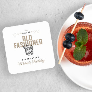 Rufen Sie mich alt modische Retro White Whiskey Ge Rechteckiger Pappuntersetzer