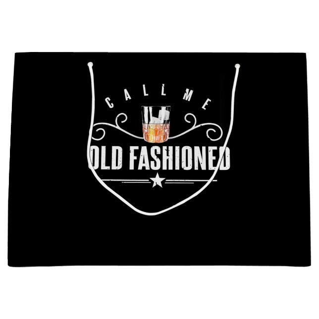 Rufen Sie mich altmodischer Whiskey und Bourbon Große Geschenktüte (Vorderseite)