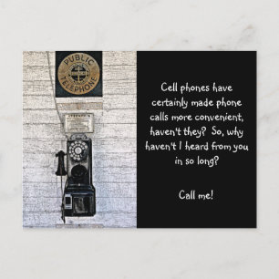 "RUFEN SIE MICH AN" ALTES STYLE PAY-TELEFON (FOTOG POSTKARTE