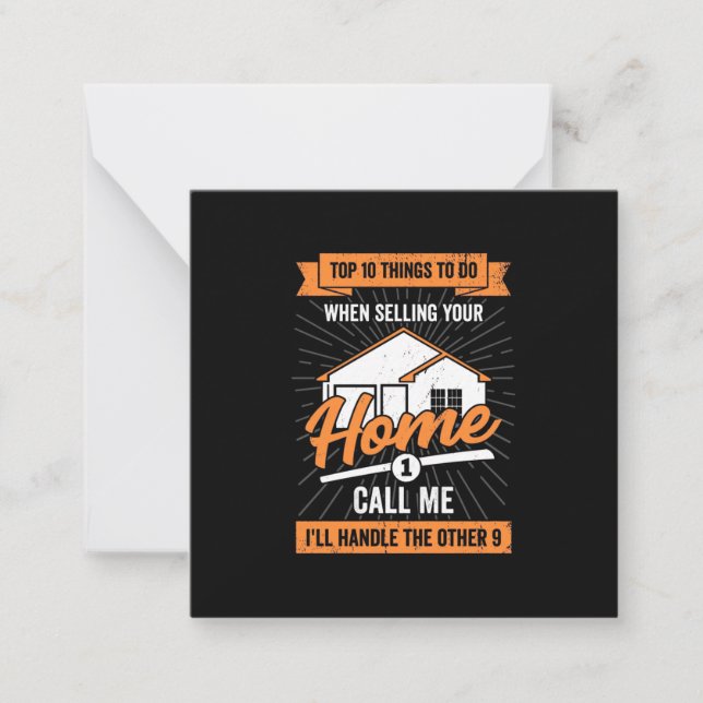 Rufen Sie mich an, wenn ich Ihre Zuhause verkaufe Mitteilungskarte (Vorderseite)