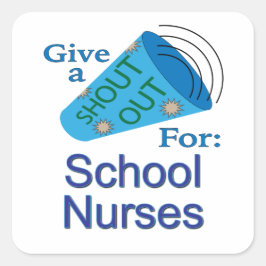 Rufen Sie sich für Schulkinder aus Quadratischer Aufkleber