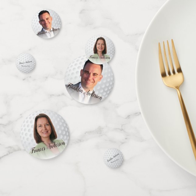 Rufer Golfer Couple Mama Vater 2 Bildvorlage Konfetti (Gruppe)