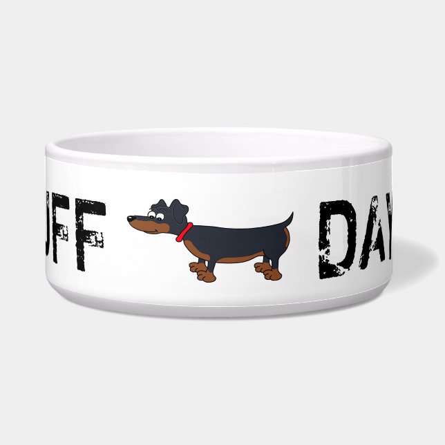 Ruff Day Cartoon Dackel Hund Futter Bowl Napf (Vorderseite)