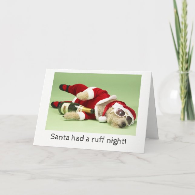 Ruff Night Santa Xmas Card Feiertagskarte (Vorderseite)