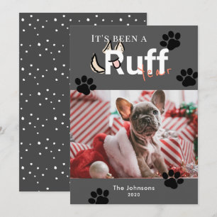 Ruff Year Dark Gray Hund Foto Weihnachten