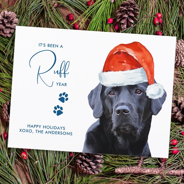Ruff Year in Review Funny Labrador Retriever Dog Postkarte (Von Creator hochgeladen)