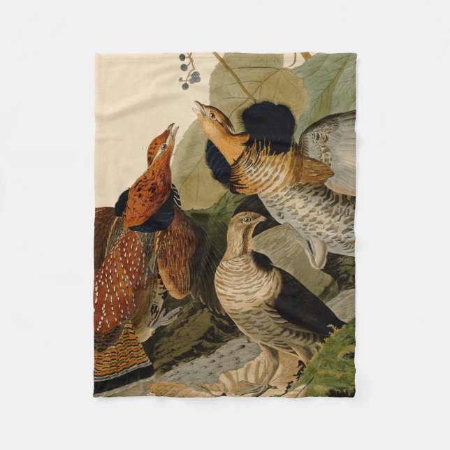 Ruffed Grouse Audubon Game Bird Fleecedecke (Vorderseite)