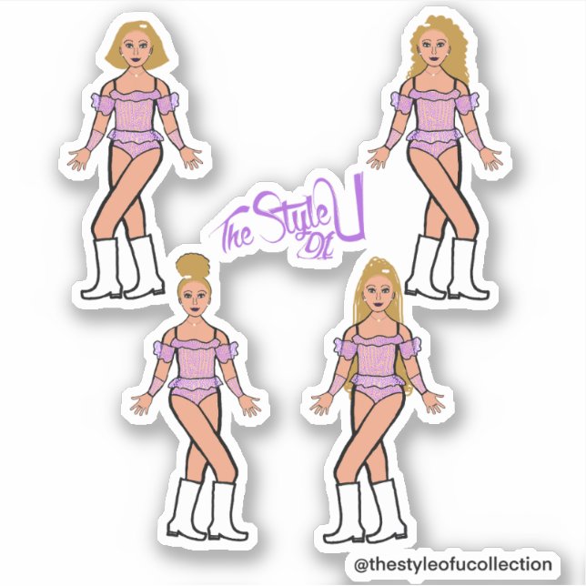 Ruffle Majorette / Dancer Stickers Lilac Stones Aufkleber (Vorderseite)