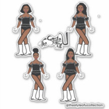 Ruffle Majorette / Tänzer Stickers Black Diamond