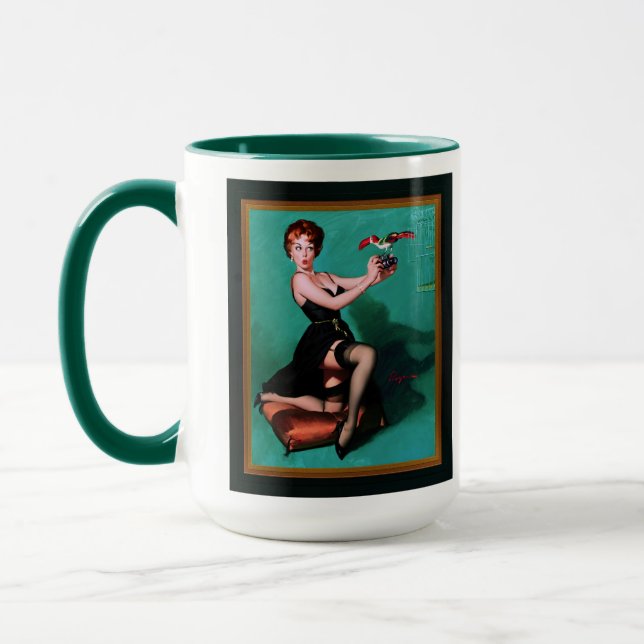 Ruffled Feathers von Gil Elvgren Tasse (Links)